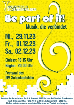 Plakat Musikkonzert 2023 - Be part of it! - RGB
